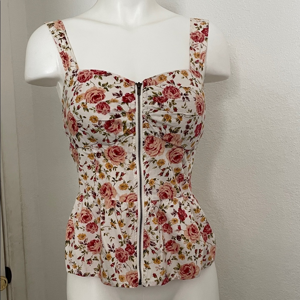 Poetry Floral Zip-Up Corset Top